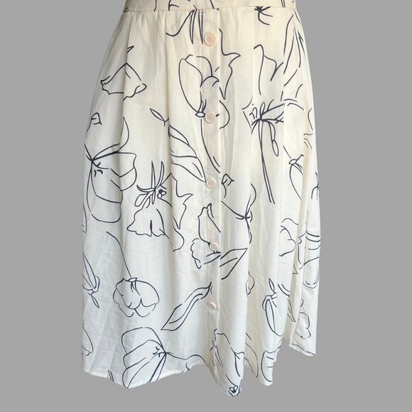 Ecowise White Floral Line Art Cutout Sundress – Size S - Picture 3 of 9